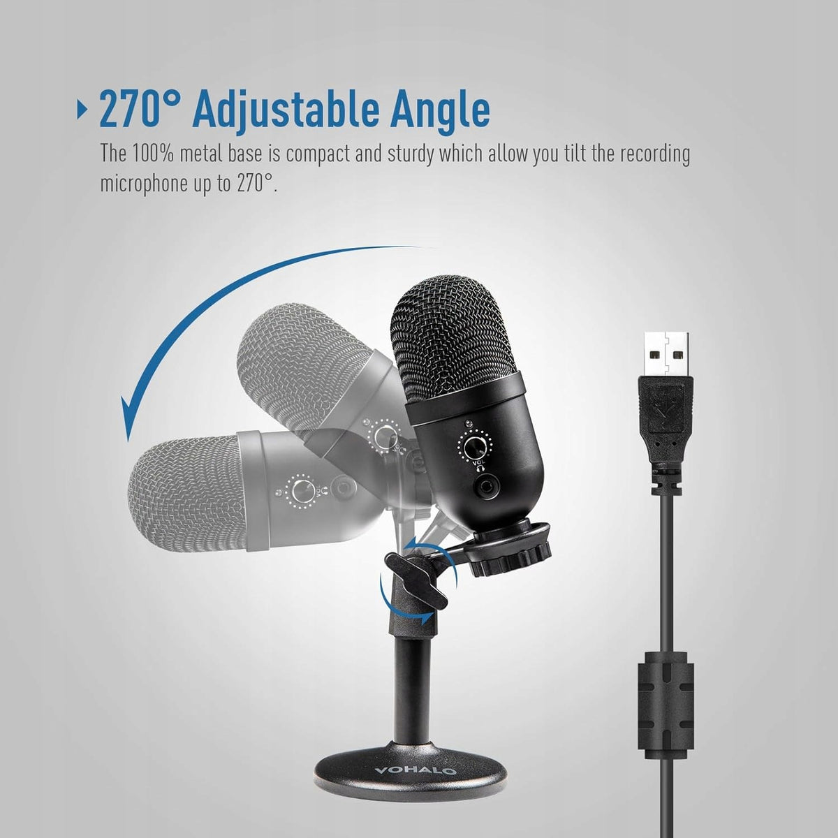 USB CARDIOID CONDENSER MICROPHONE FOR PODCAST RECORDING BLACK Manufacturer code 0636926022682