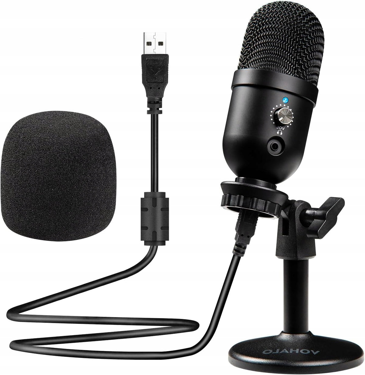 USB CARDIOID CONDENSER MICROPHONE FOR PODCAST RECORDING BLACK
