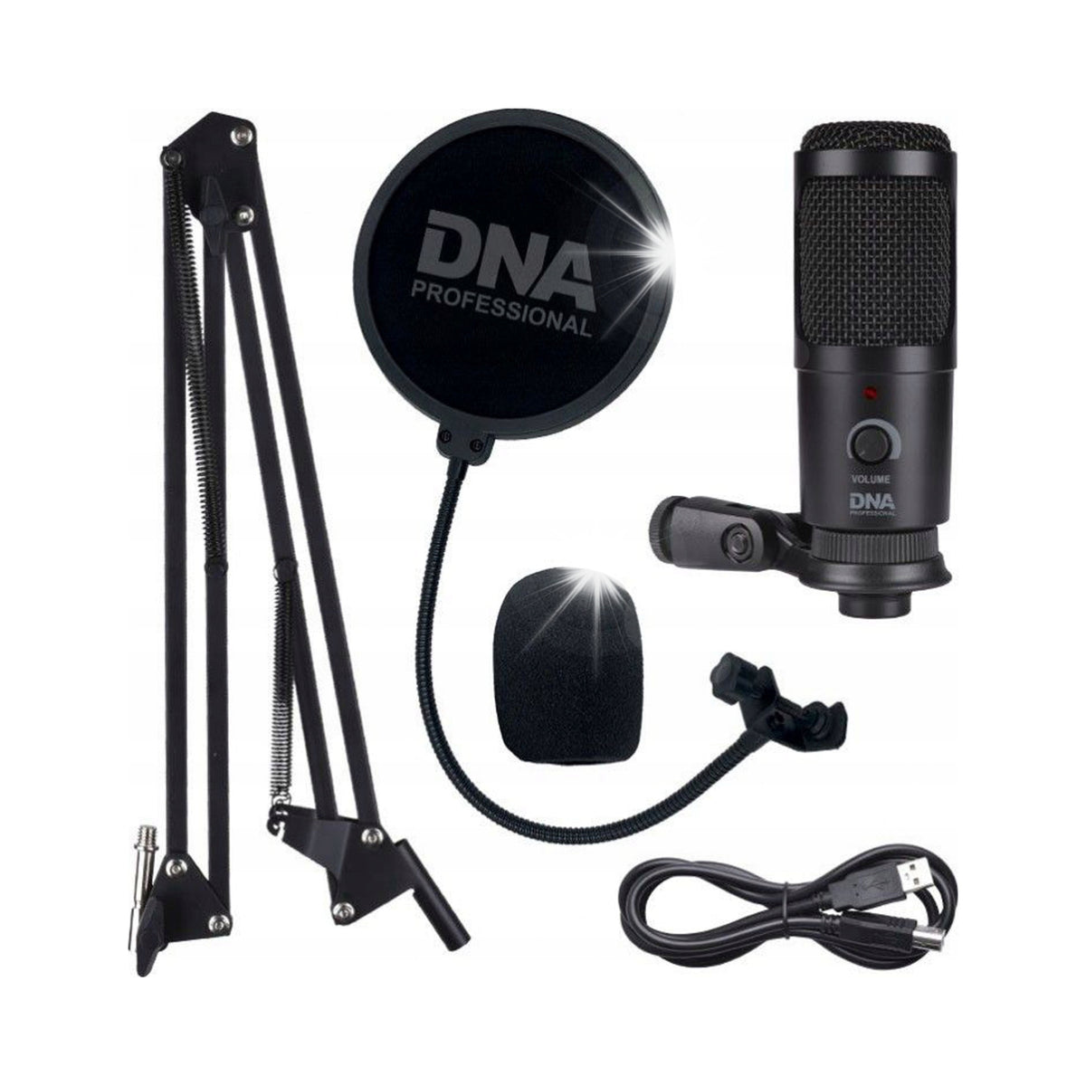 USB CONDENSER MICROPHONE SET WITH ACCESSORIES BOTTOM PROFESSIONAL CM USB KIT