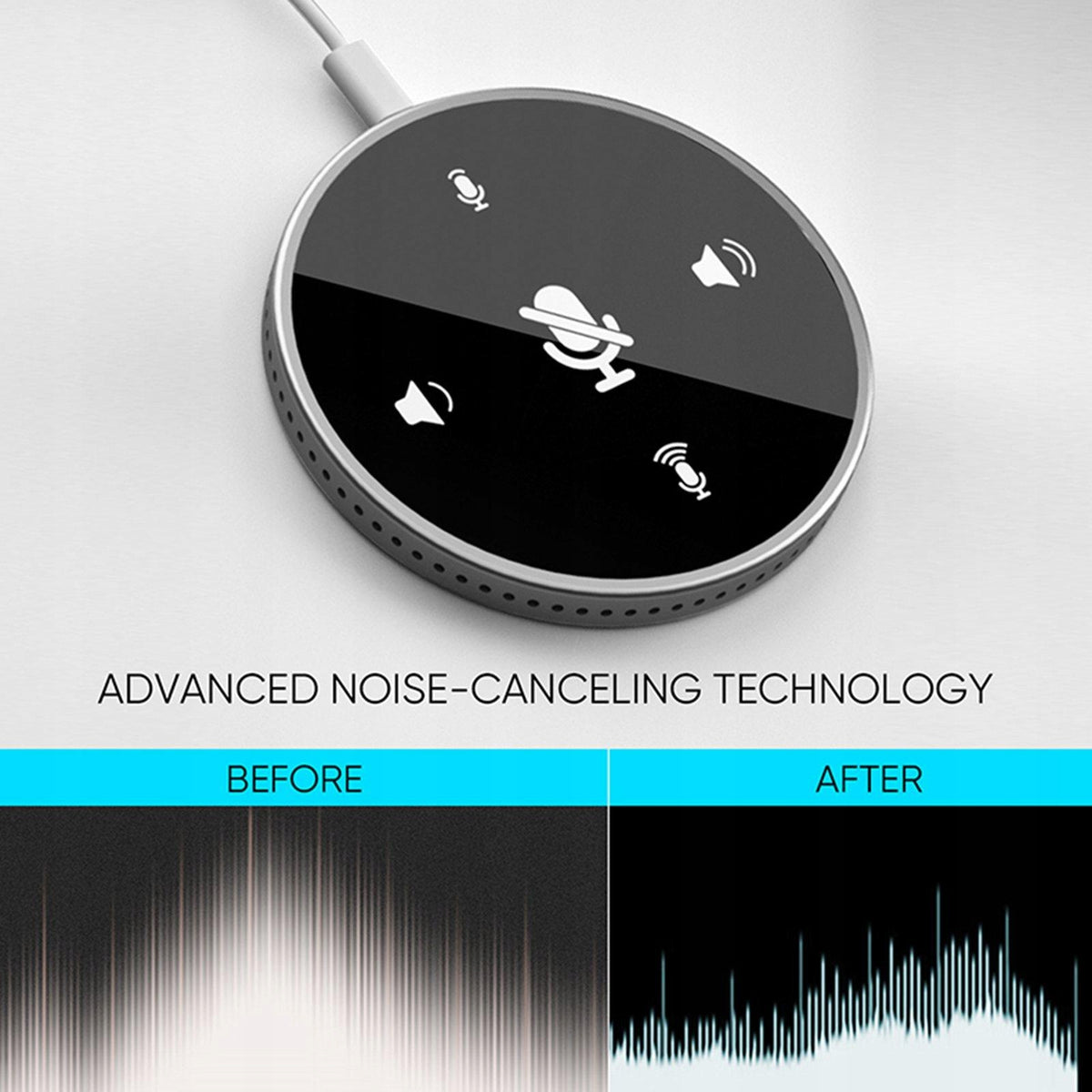 USB Conference Microphone W/Speaker Mic W/ Mute for Desktop Black Manufacturer code 02877027179