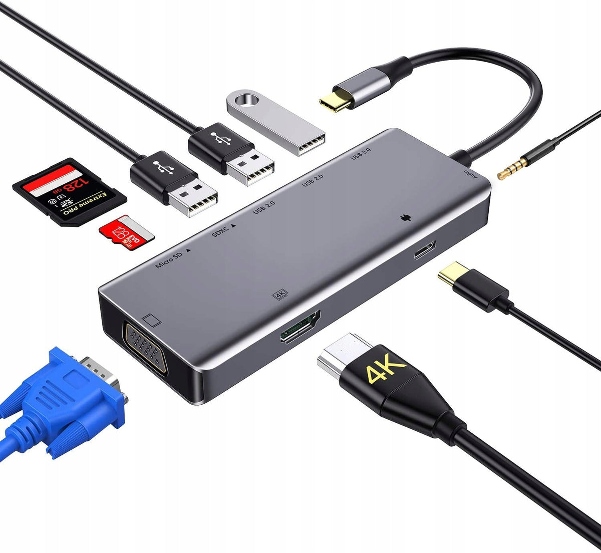 USB DOCKING STATION ADAPTER CARD READER CHARGER Packaging status original