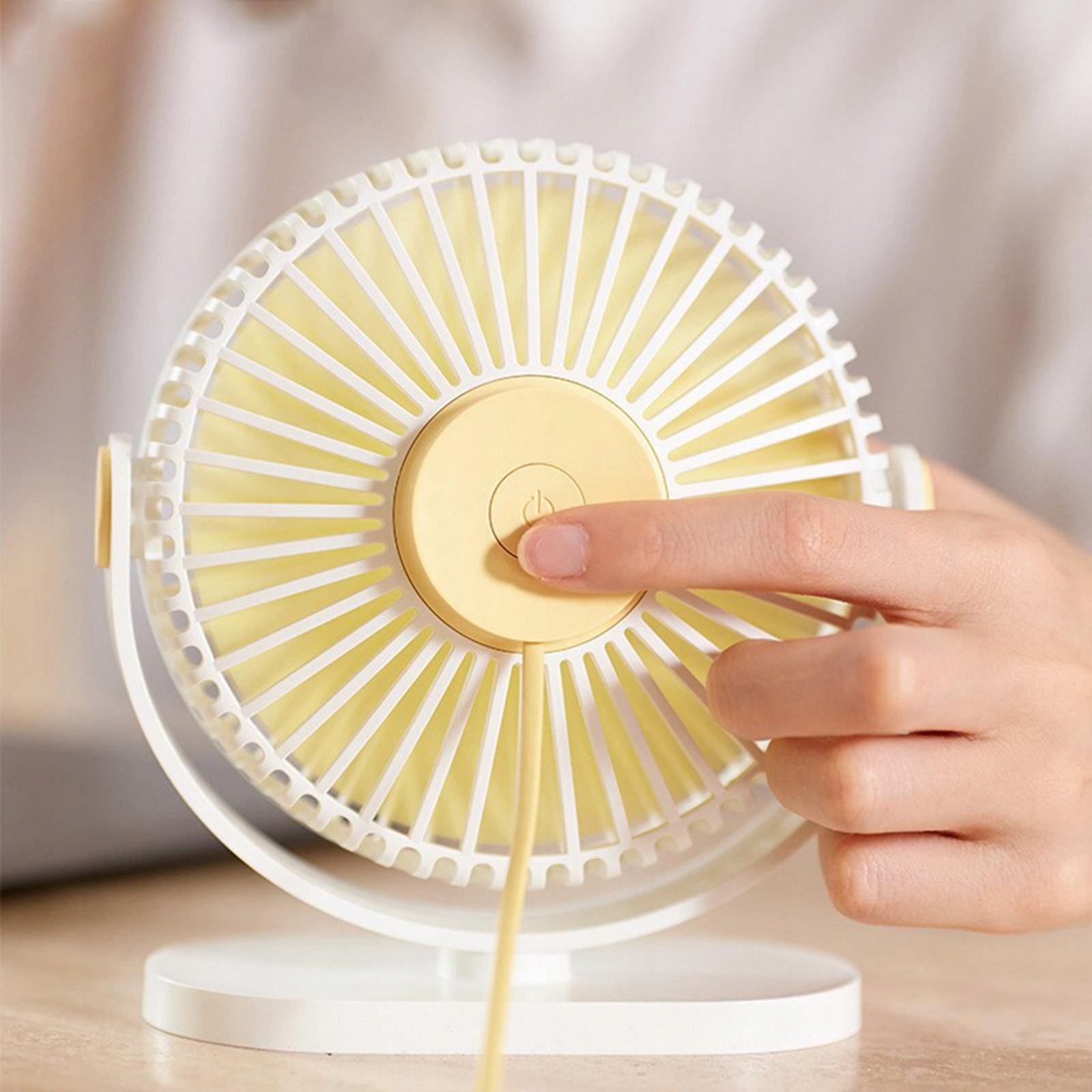 USB Desk Fan Personal Table Cooling Fan 90° Adjustment Quiet for White Dominant color multicolor