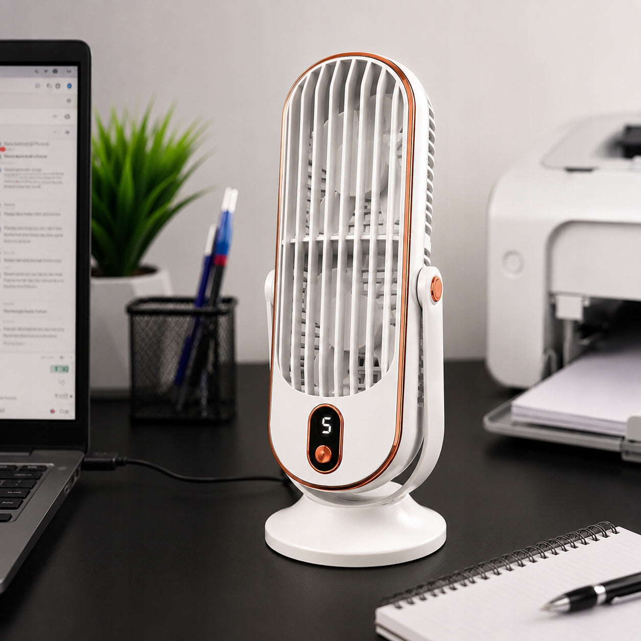 USB Desk Fan - Powerful, Quiet, Portable, Adjustable, 5 Speeds Manufacturer code BAOBUY-847W