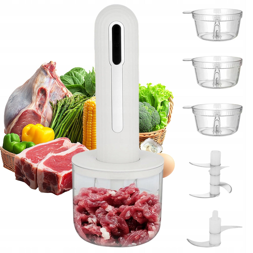 USB ELECTRIC CHOPPER 1300MAH WITH 4 CUPS FOR MEAT AND VEGETABLES Packaging status original