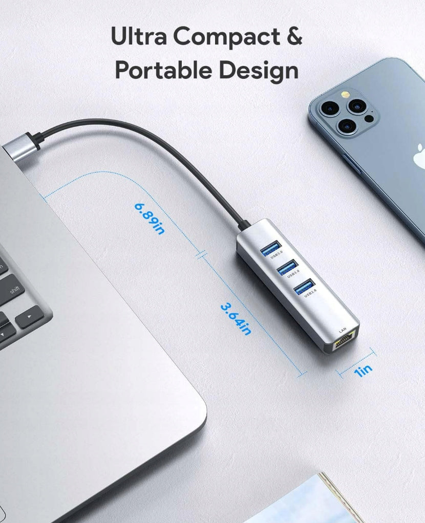 USB ETHERNET ADAPTER NETWORK CARD LAN HUB USB GIGABIT RJ45 Manufacturer no brand