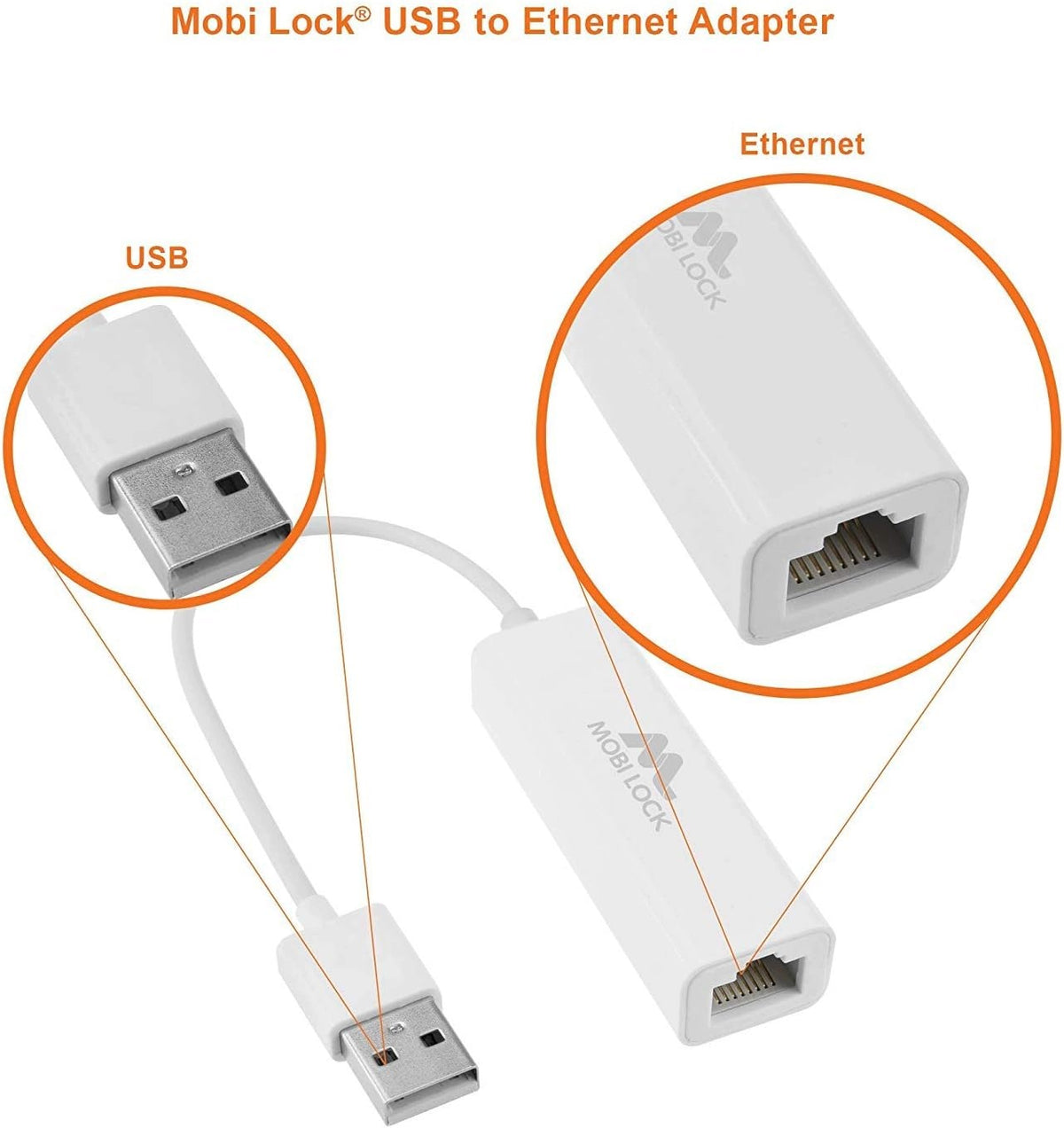 USB ETHERNET ADAPTER RJ45 2.0 NETWORK LAN 100 MB/S Manufacturer no brand