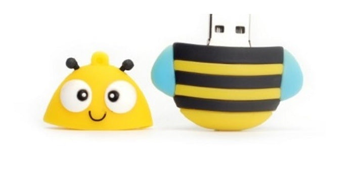 USB FLASH DRIVE 128 GB BEE BEAR ANIMALS OSA BEE Color yellow