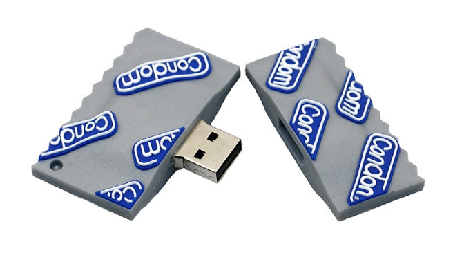 USB FLASH DRIVE 128 GB CONDOM RUBBER CONDOM Color gray