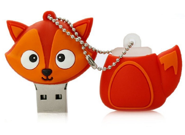 USB FLASH DRIVE 128 GB RED BEAR FOX PET FOX Color red