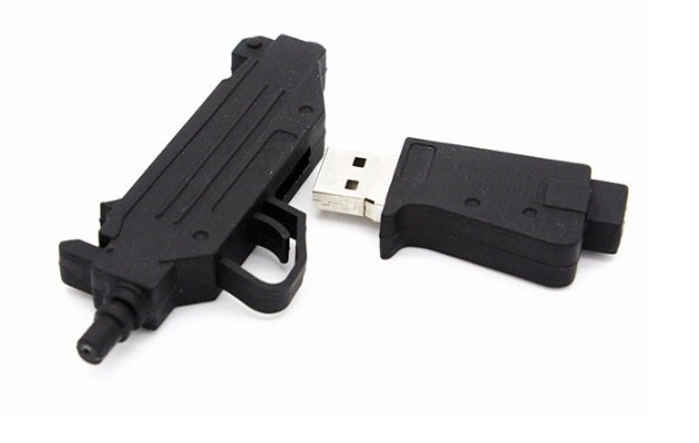 USB FLASH DRIVE 128 GB WEAPON UZI MILITARIA MILITARY MILITARIA Color multicolor