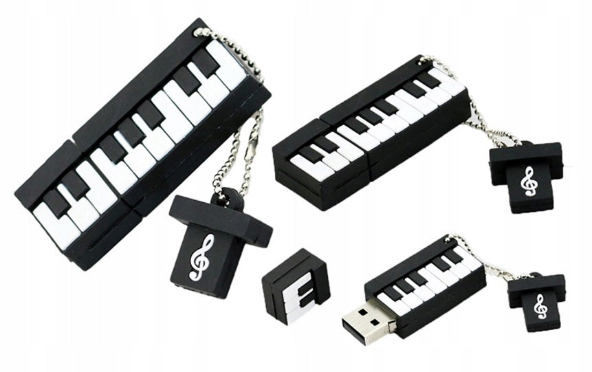 USB FLASH DRIVE 16 GB ORGAN KEYBOARD MUSIC + KEYCHAIN Color multicolor