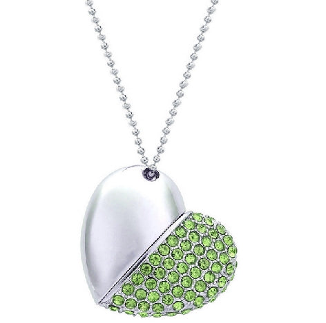 USB FLASH DRIVE 16 GB WOMEN'S HEART NECKLACE 381