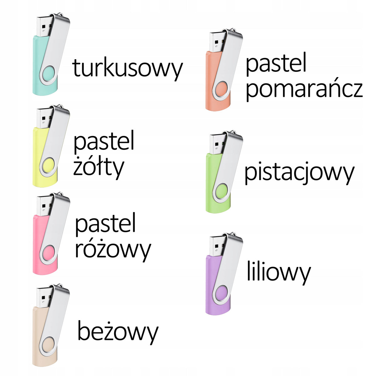 USB FLASH DRIVE 16GB 2.0 TWISTER HALF – 7 PASTEL COLOURS Packaging status original