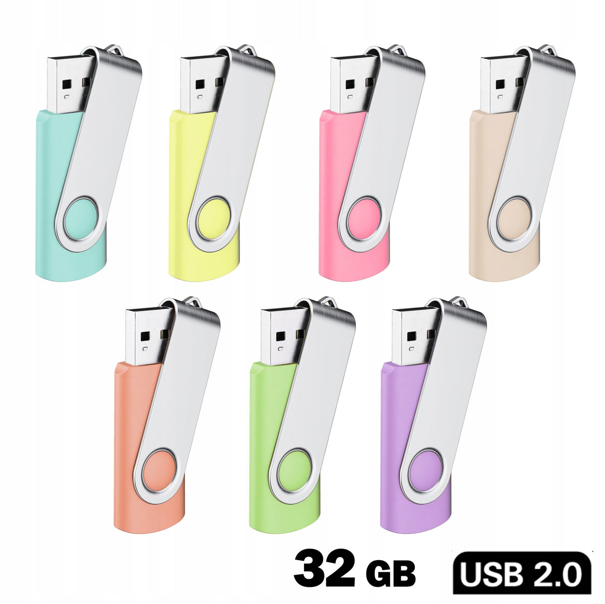 USB FLASH DRIVE 32GB 2.0 TWISTER HALF – 7 PASTEL COLOURS