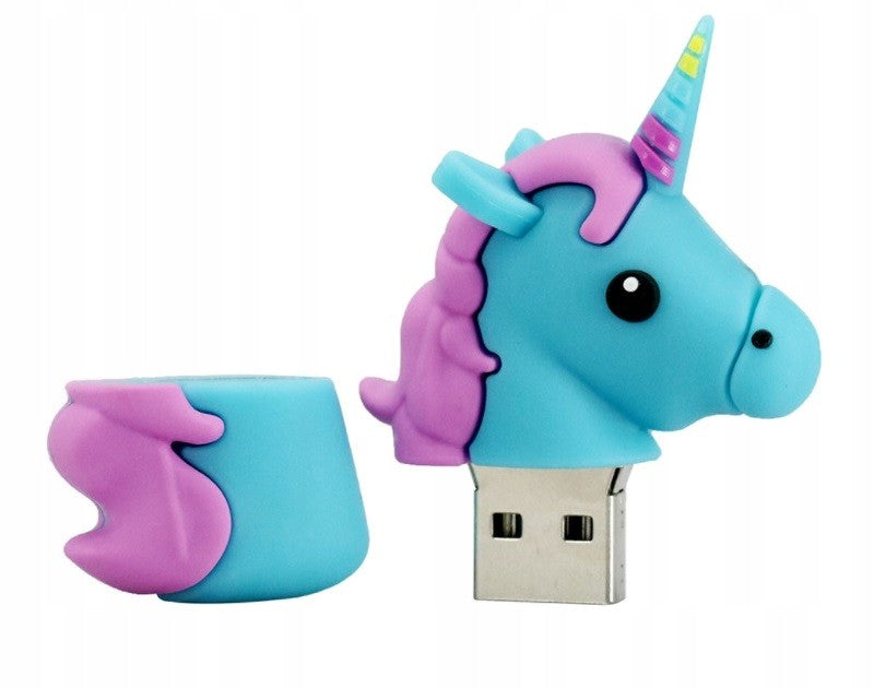 USB FLASH DRIVE 32GB USB 3.0 UNICORN PONY BLUE