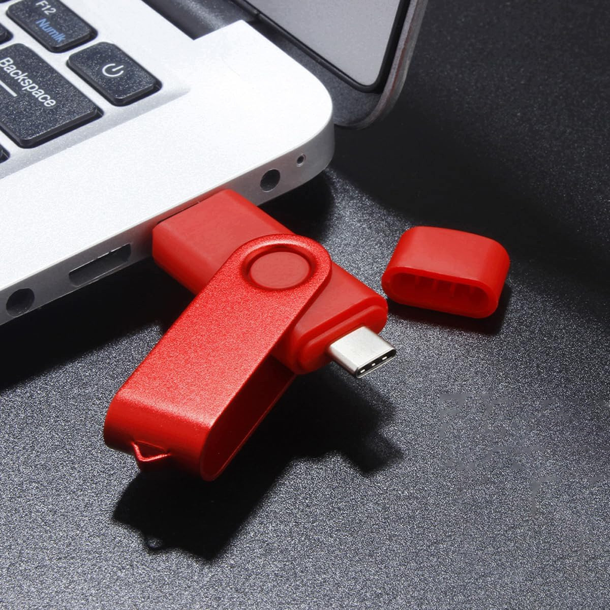 USB FLASH DRIVE 512GB USB FLASH DRIVE 2.0 UNIVERSAL 2IN1 FOR PHONES AND PC Color red