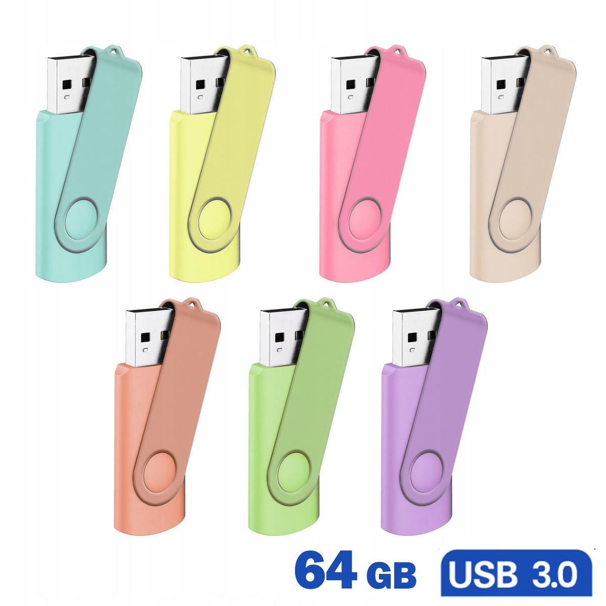 USB FLASH DRIVE 64GB 3.0 TWISTER FULL – 7 PASTEL COLOURS