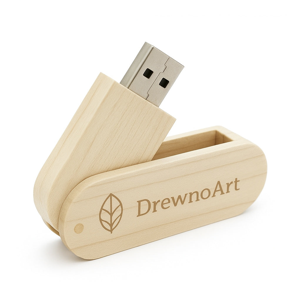 USB FLASH DRIVE 64GB ECO WOODEN WITH CLOSURE - 5 DESIGNS WITH ENGRAVING Packaging status original