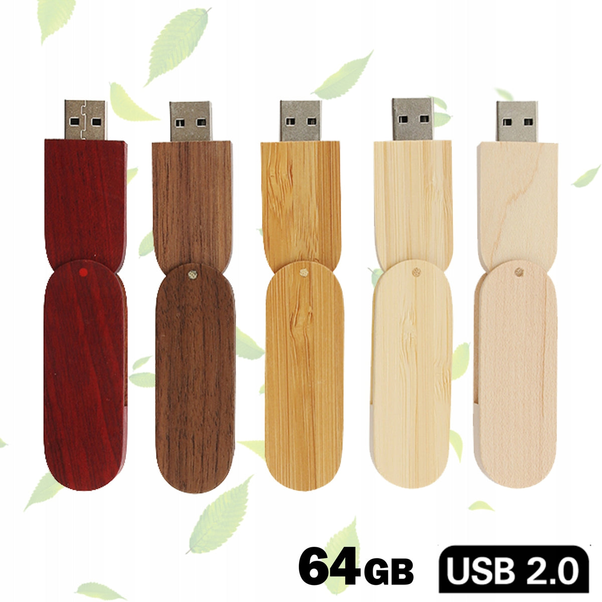 USB FLASH DRIVE 64GB ECO WOODEN WITH CLOSURE - 5 DESIGNS