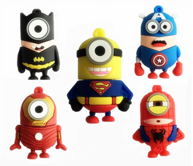 USB FLASH DRIVE 64GB MINIONS SPIDERMAN FAIRY TALE HERO Color red