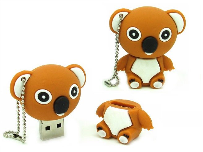 USB FLASH DRIVE 8 GB KOALA BEAR BROWN BEAR +BRELOK Color brown