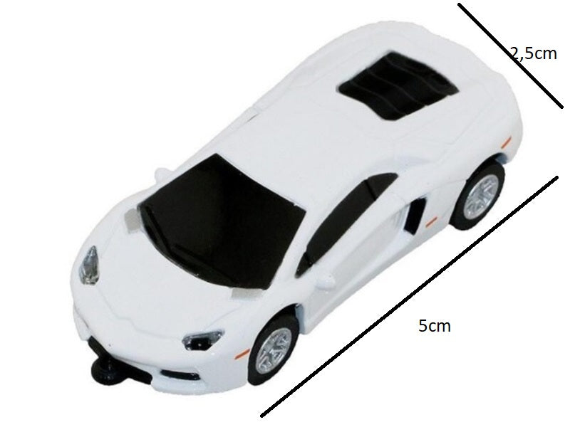 USB FLASH DRIVE 8 GB LAMBO CAR WHITE SPRING Color white