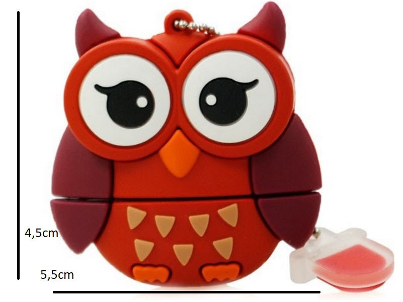 USB FLASH DRIVE 8 GB WONDERFUL OWL BEAR Color red