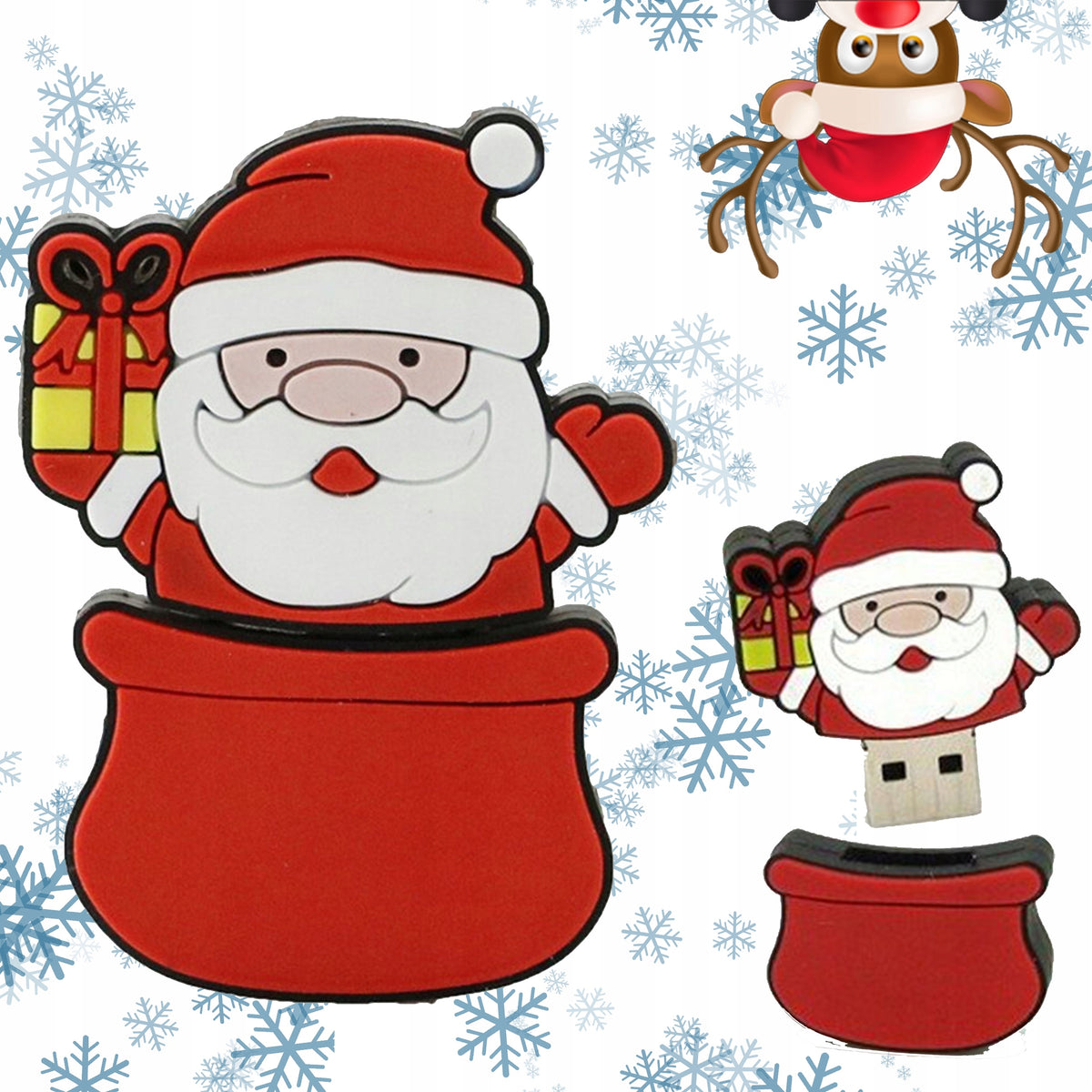 USB FLASH DRIVE FAST FLASH DRIVE ULTRA MEMORY PENDANT GIFT SANTA CLAUS 8GB