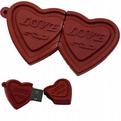 USB FLASH DRIVE ULTRA MEMORY PENDANT GIFT HEART 64GB