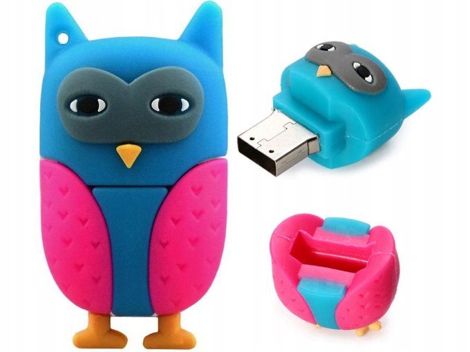 USB FLASH DRIVE ULTRA MEMORY PENDANT GIFT OWL 64GB