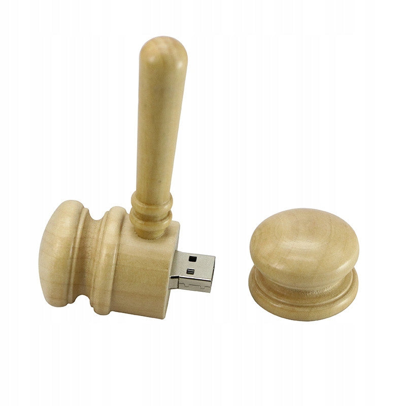 USB FLASH DRIVE WOODEN REFEREE HAMMER 4 GB Color multicolor