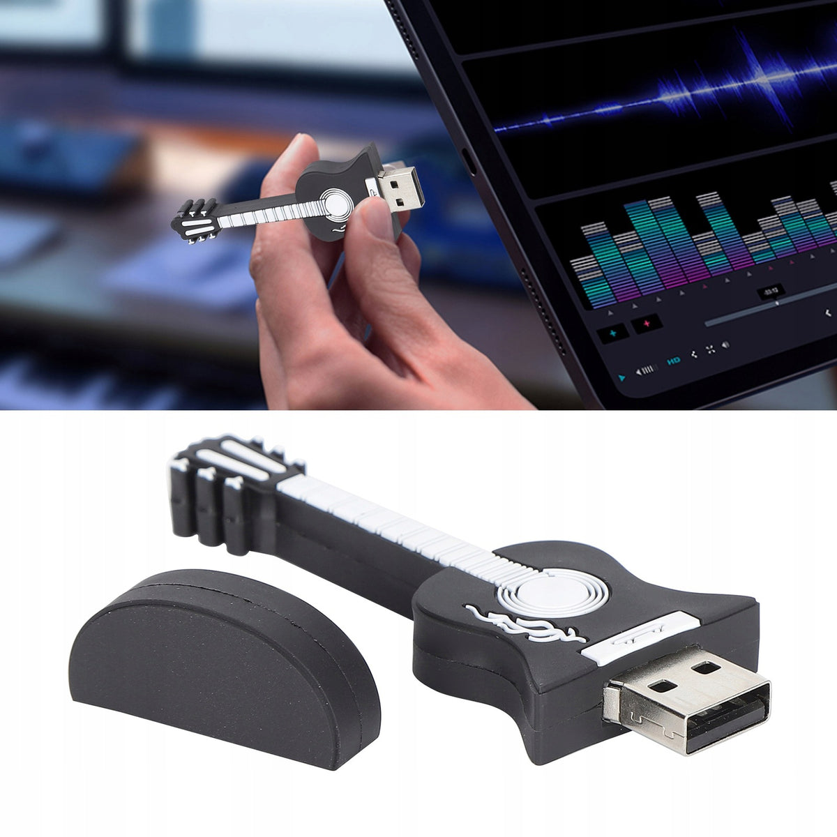 USB FLASH MEMORY CUTE CARTOON STYLE GUITAR SHAPE PORTABLE MEMORY Packaging status original