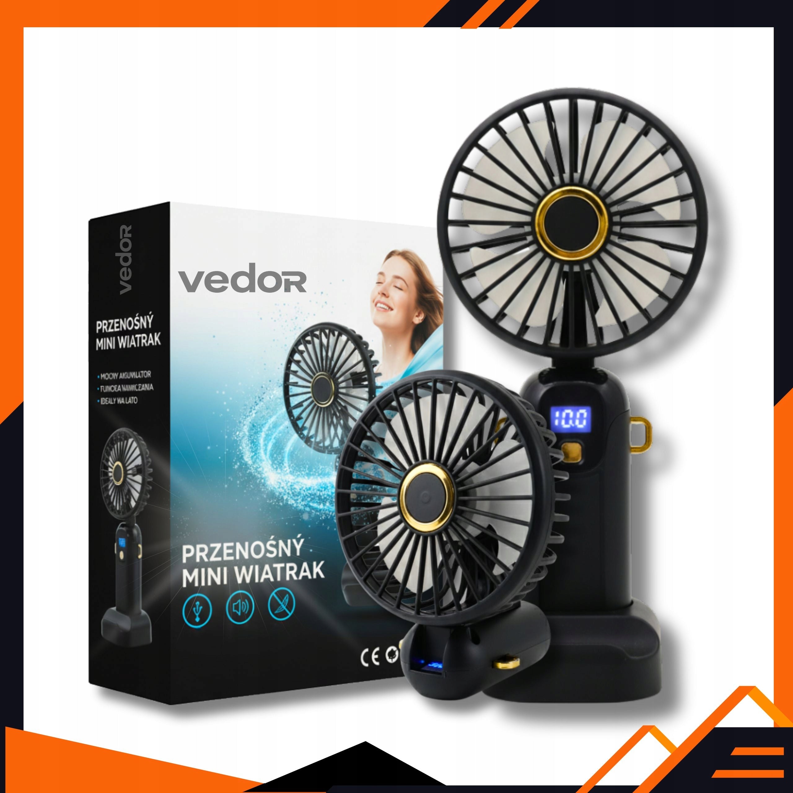 USB Fan Mini Fan Quiet Portable Modern 5 Vent Modes Packaging status original