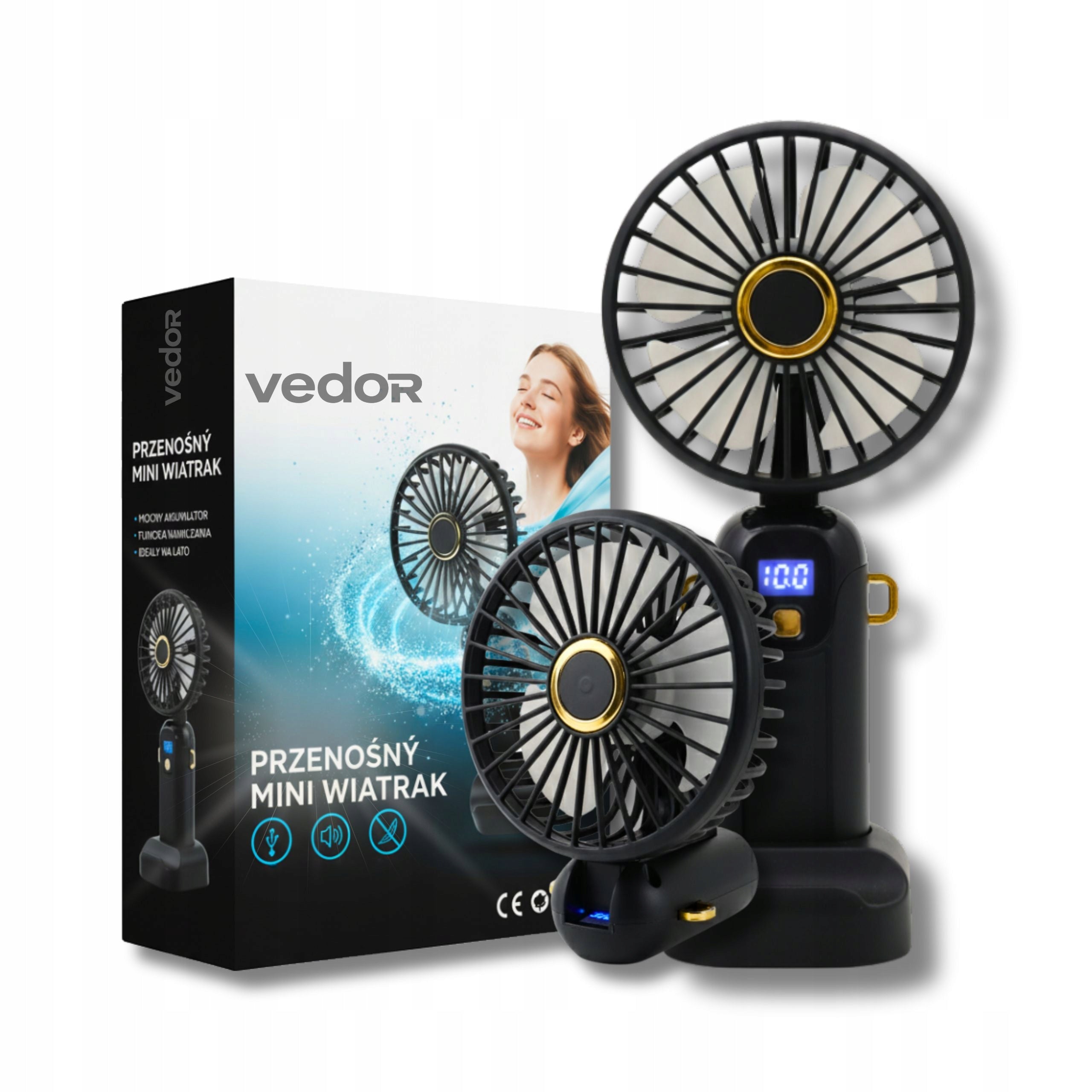 USB Fan Mini Fan Quiet Portable Modern 5 Vent Modes