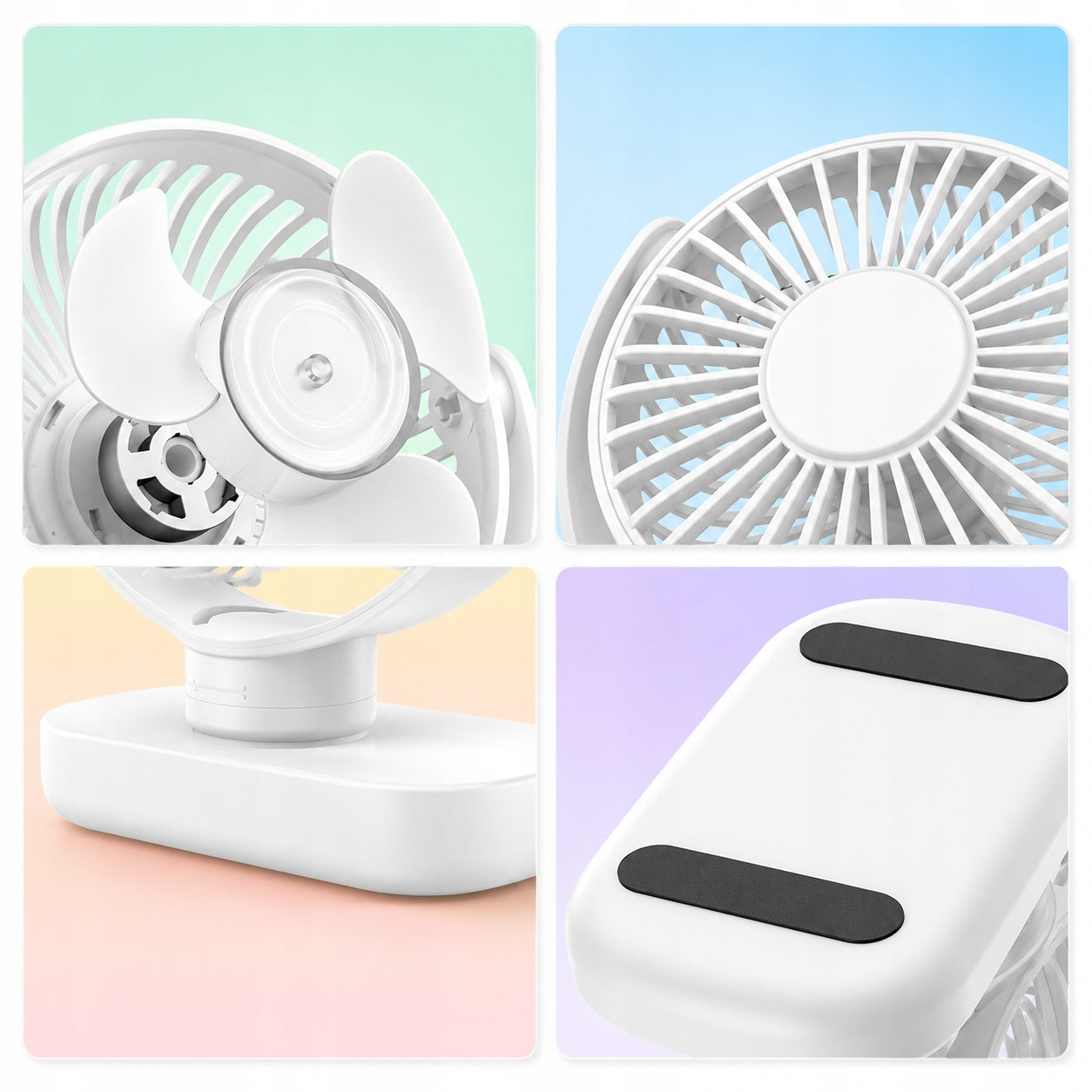 USB Fan Quiet Mini Desk Fan Cooling TOPK K62C White Model K62C