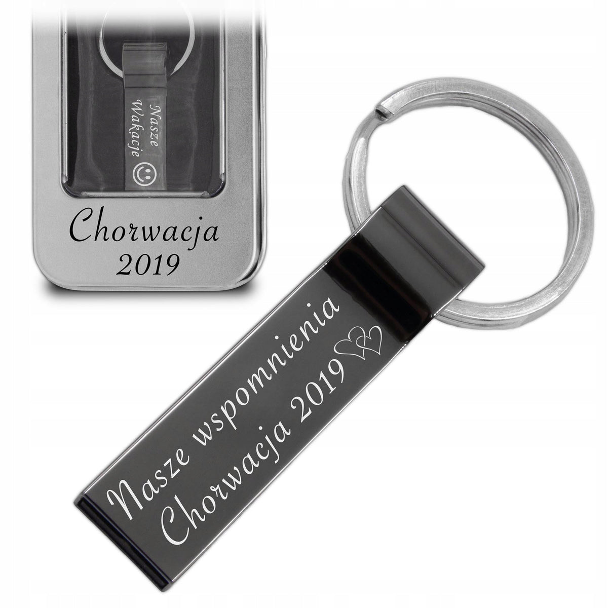 USB Flash Drive 32GB Black Keychain with ENGRAVING FREEBIE