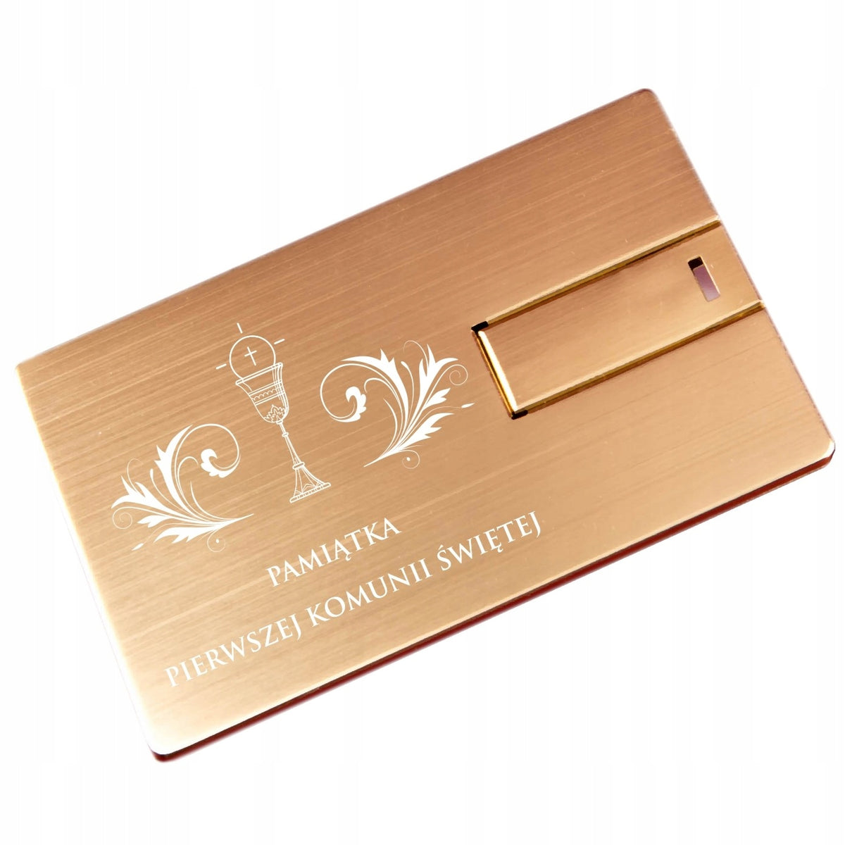 USB Flash Drive Communion Metal Card 4GB Gold + Engraving & HOLY COMMUNION