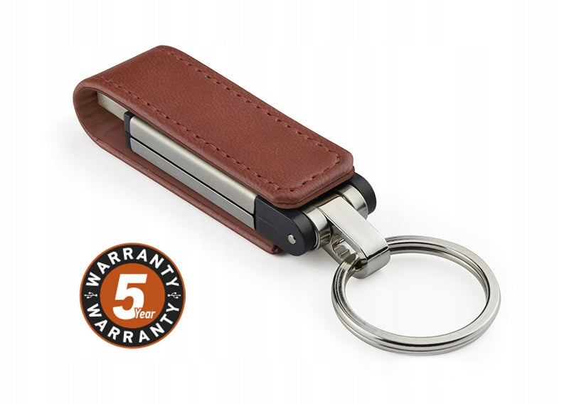 USB Flash Drive Keychain BUDVA 16 GB ECO-leather Brown