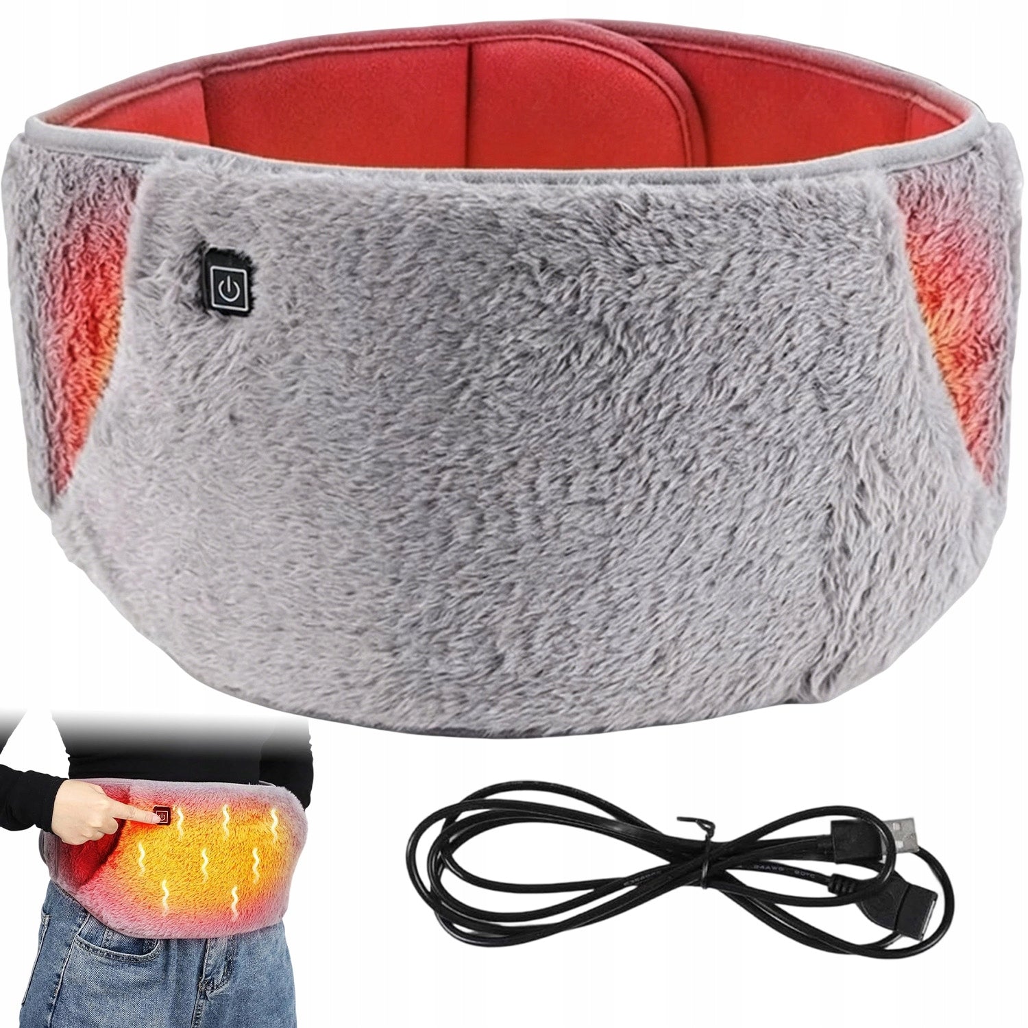 USB HEATING BELT WITH TEMPERATURE CONTROL FOR BACK NECK AND ABDOMEN