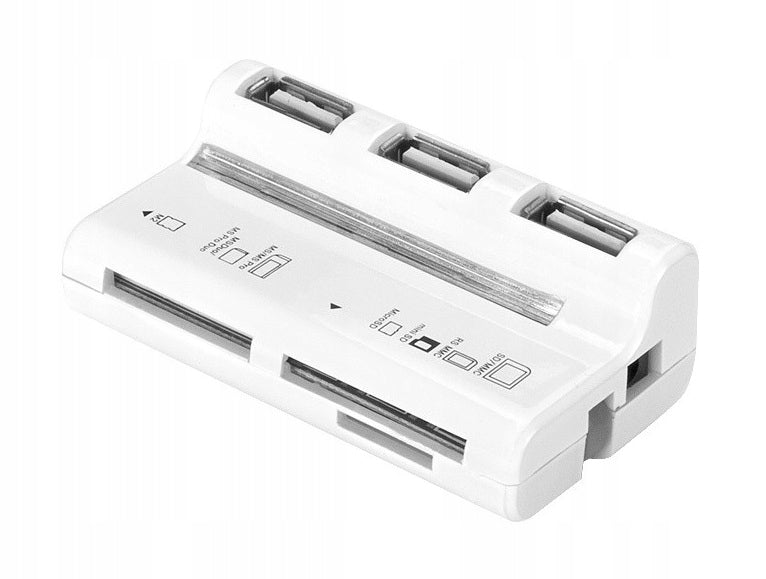 USB HUB 2.0 + CARD READER SD, MICRO SD, MS PRO DUO, M2. ET-4803 WH Packaging status original