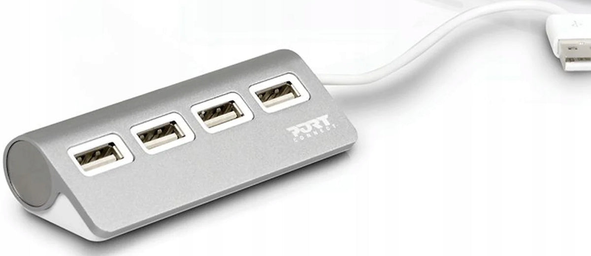 USB HUB PORT, 4x USB 2.0, šedý