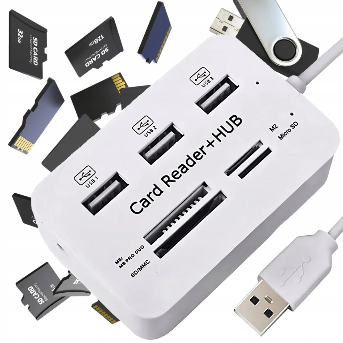 USB HUB SPLITTER 7IN1 CARD READER ADAPTER SD MICRO SPLITTER FAST