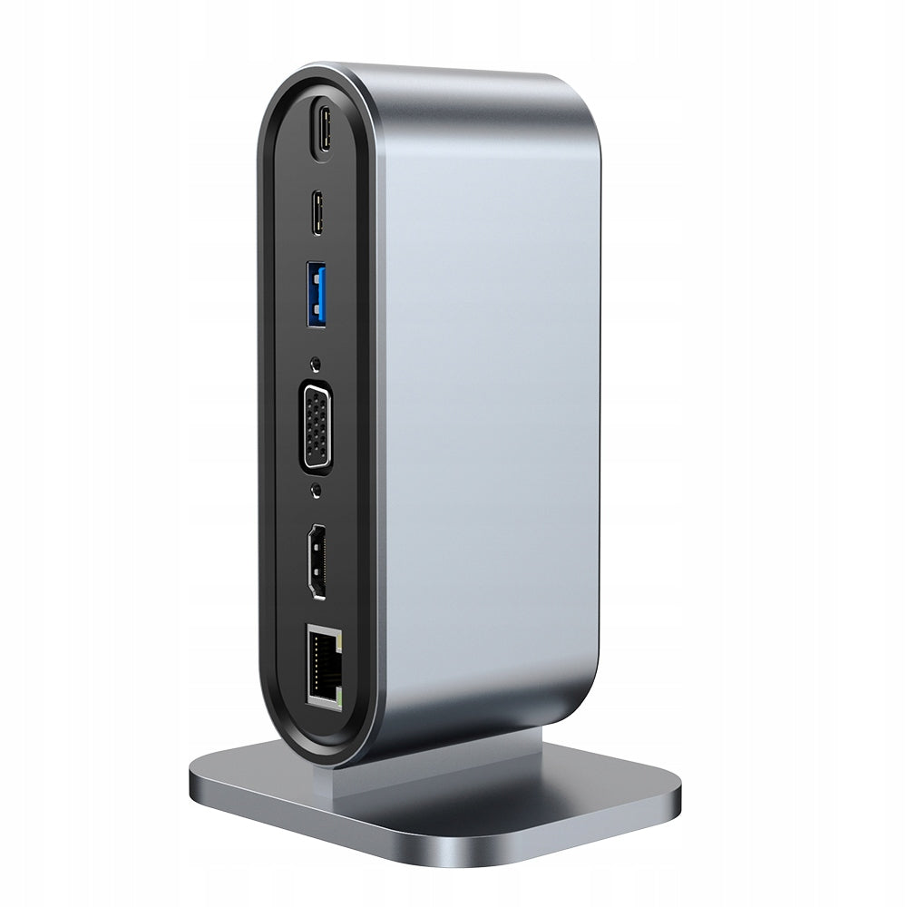 USB HUB SPLITTER USB-C ADAPTER 12in1 4xUSB HDMI SD VGA JACK LAN Packaging status original