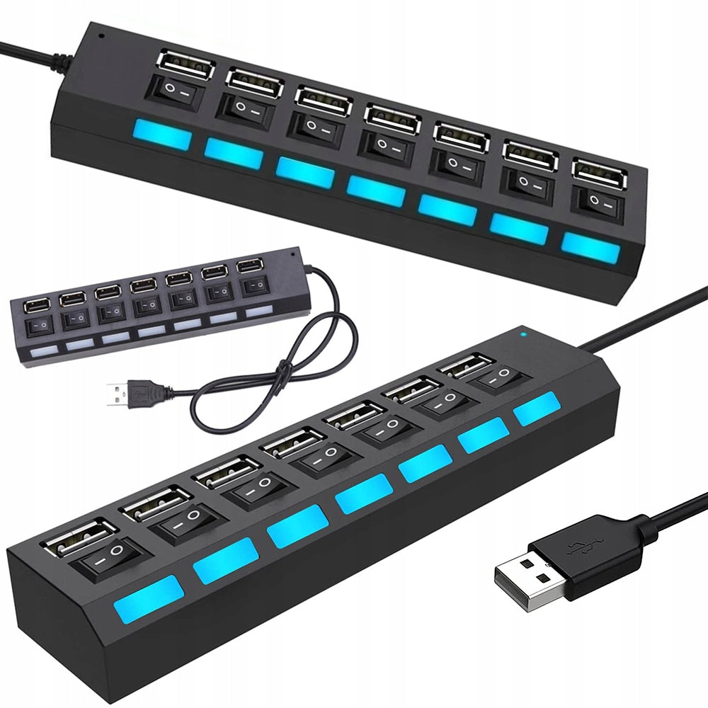 USB HUB Splitter 2.0 7 Ports Splitter Switch Fast Splitter 7in1