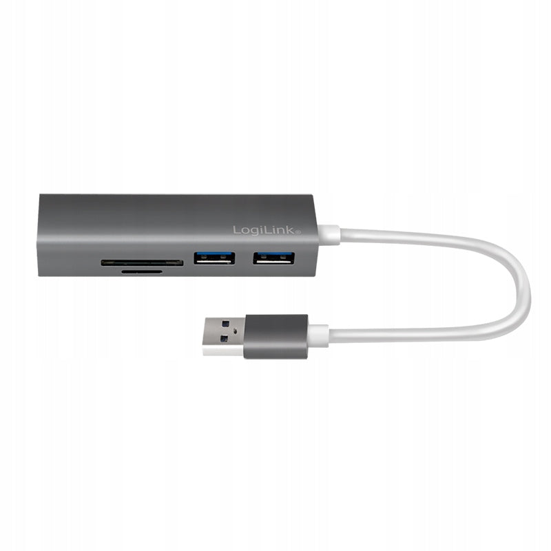 USB Hub 3.0 3 Ports SD Card Reader microSD 5Gb/s Hot Swap LogiLink Manufacturer code UA0306