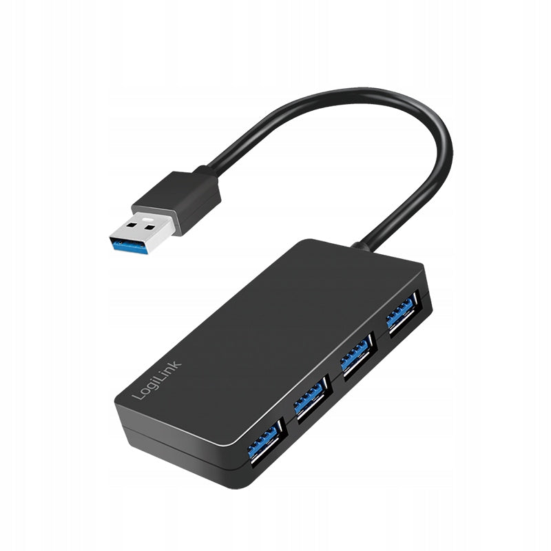 USB Hub 4 Ports USB 3.2 Gen1 5Gb/s Hot Swap LED Plug & Play LogiLink black