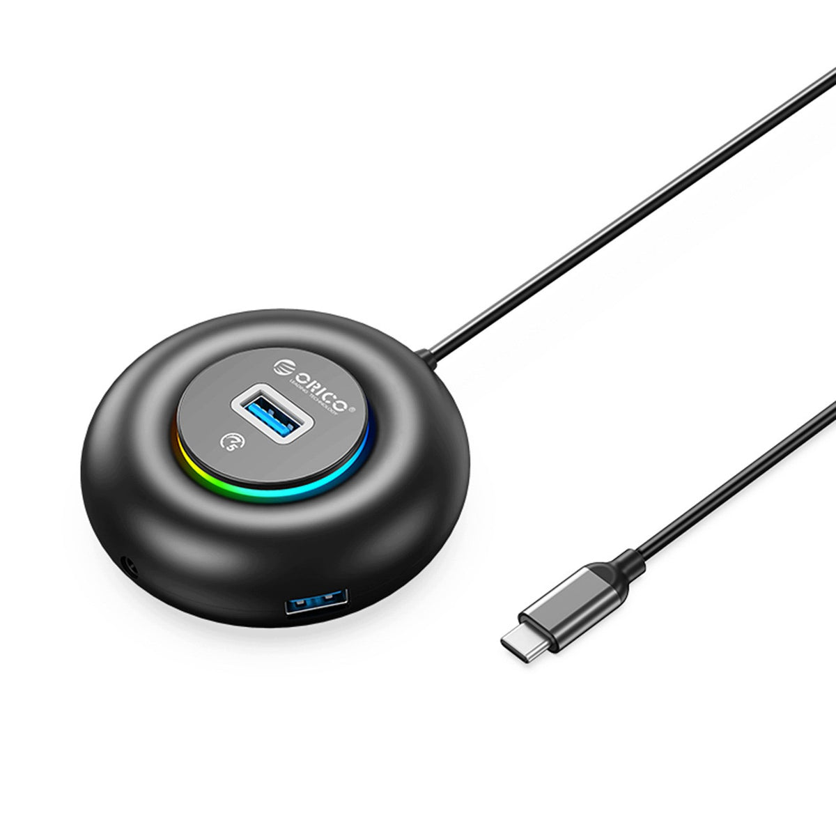 USB Hub 4in1 USB-A 3.0 Audio 3,5MM RGB Cable 1,80m Windows Mac Linux Orico Manufacturer code 6941788806870