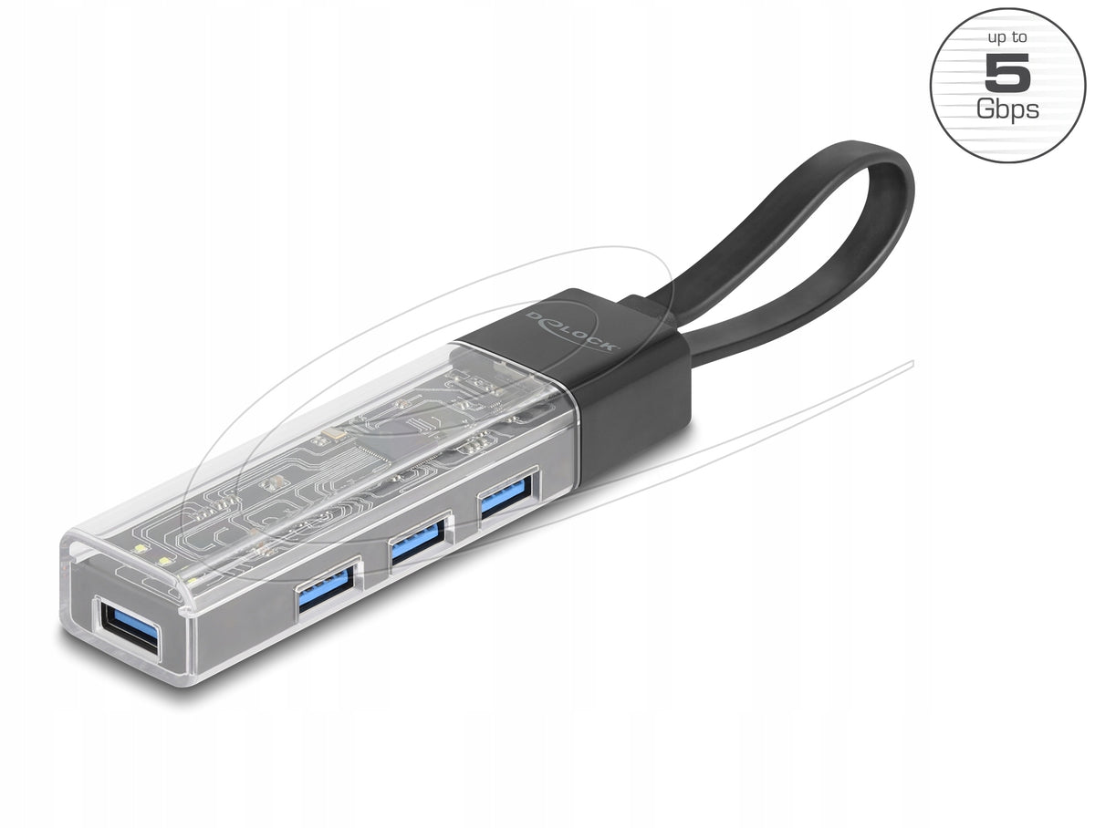 USB Hub 5 Gbps 4-Port USB A USB C Input Enclosure Delock 64335