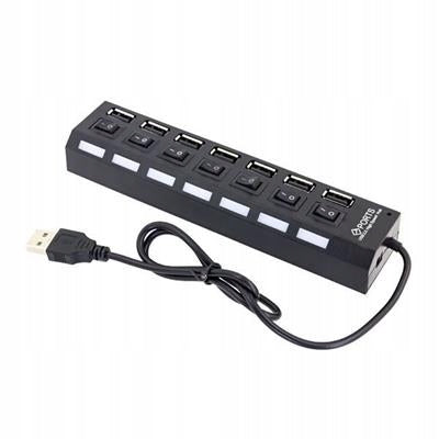 USB Hub 7 Ports with Socket Splitter Switches