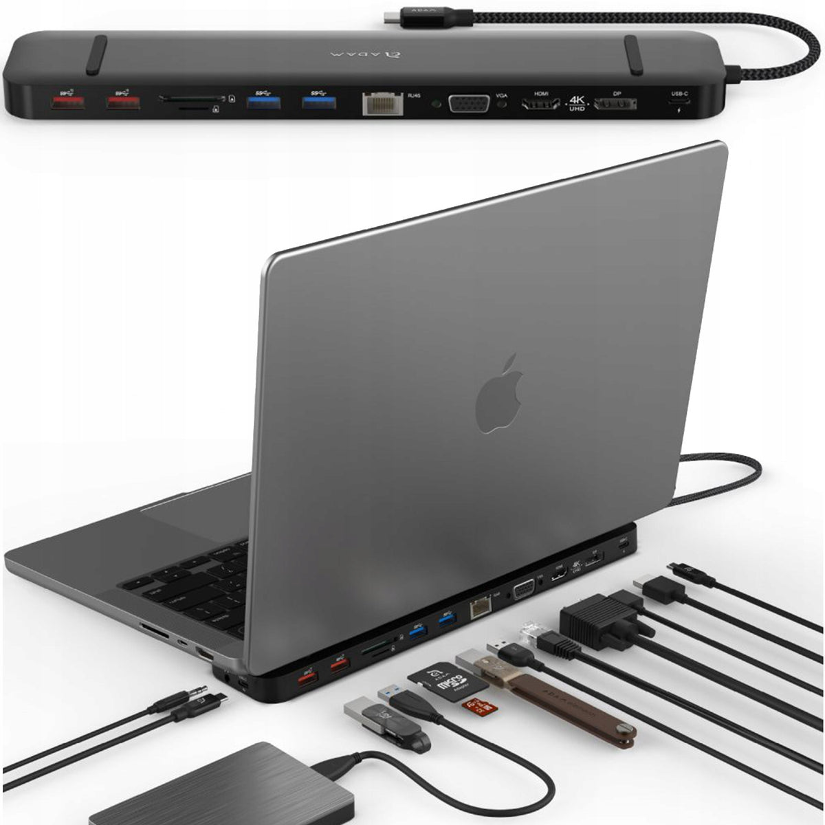 USB Hub AAPADHUBPROMBK, 13 portů